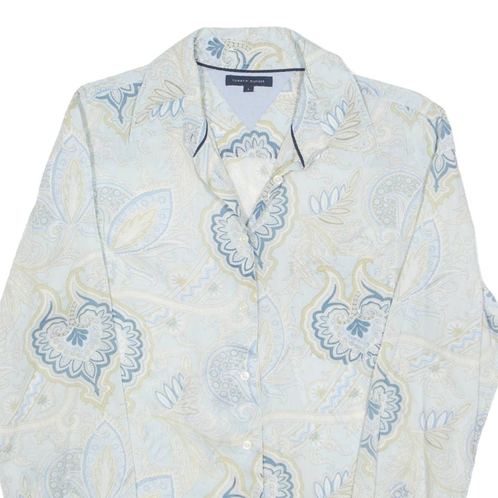 TOMMY HILFIGER Womens Shirt Blue Floral Long Sleeve UK 10