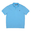 CHAPS Mens Blue & White Striped Short Sleeve Polo Shirt XL Classic Cotton Blend