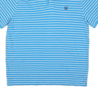 CHAPS Mens Blue & White Striped Short Sleeve Polo Shirt XL Classic Cotton Blend