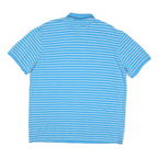 CHAPS Mens Blue & White Striped Short Sleeve Polo Shirt XL Classic Cotton Blend