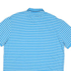 CHAPS Mens Blue & White Striped Short Sleeve Polo Shirt XL Classic Cotton Blend