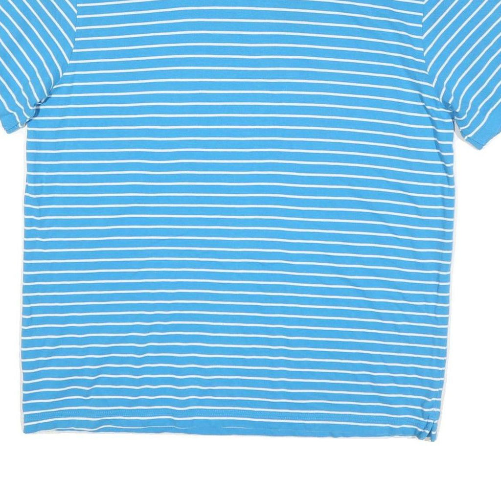 CHAPS Mens Blue & White Striped Short Sleeve Polo Shirt XL Classic Cotton Blend