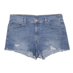 LEVI'S Womens Denim Blue Cotton Blend Cut-Off Shorts M W32 Distressed Style