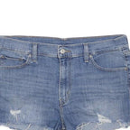 LEVI'S Womens Denim Blue Cotton Blend Cut-Off Shorts M W32 Distressed Style