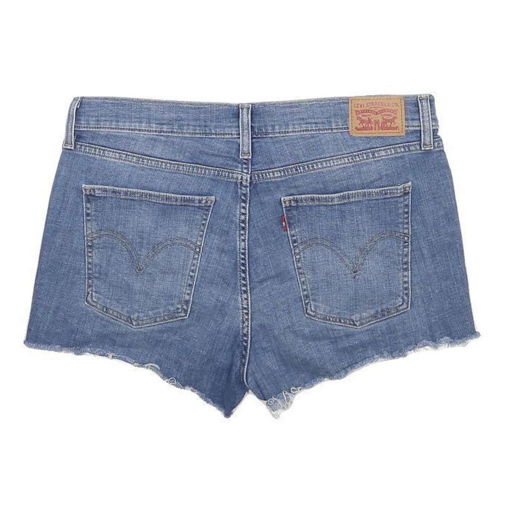 LEVI'S Womens Denim Blue Cotton Blend Cut-Off Shorts M W32 Distressed Style