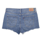 LEVI'S Womens Denim Blue Cotton Blend Cut-Off Shorts M W32 Distressed Style