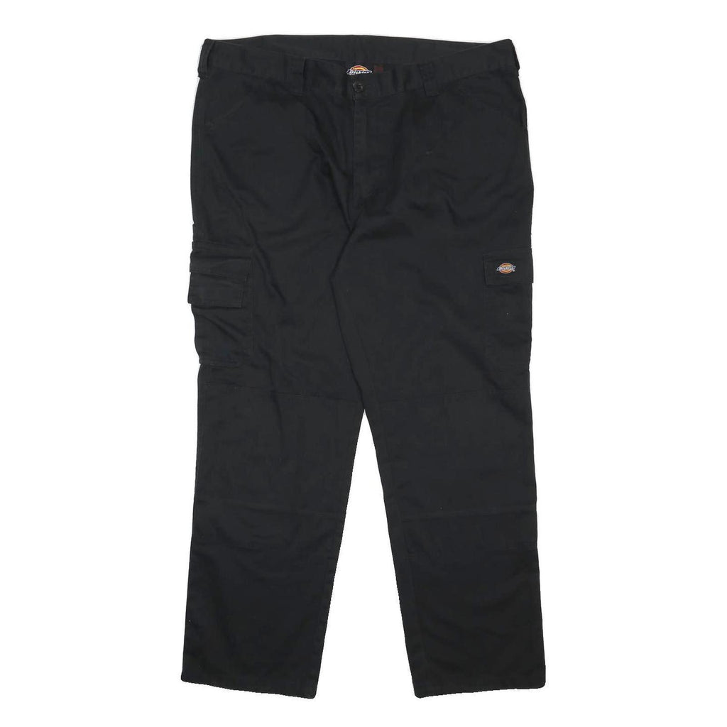 DICKIES Mens Black Regular Fit Straight Leg Cotton Blend Trousers W42 L29