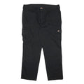 DICKIES Mens Black Regular Fit Straight Leg Cotton Blend Trousers W42 L29