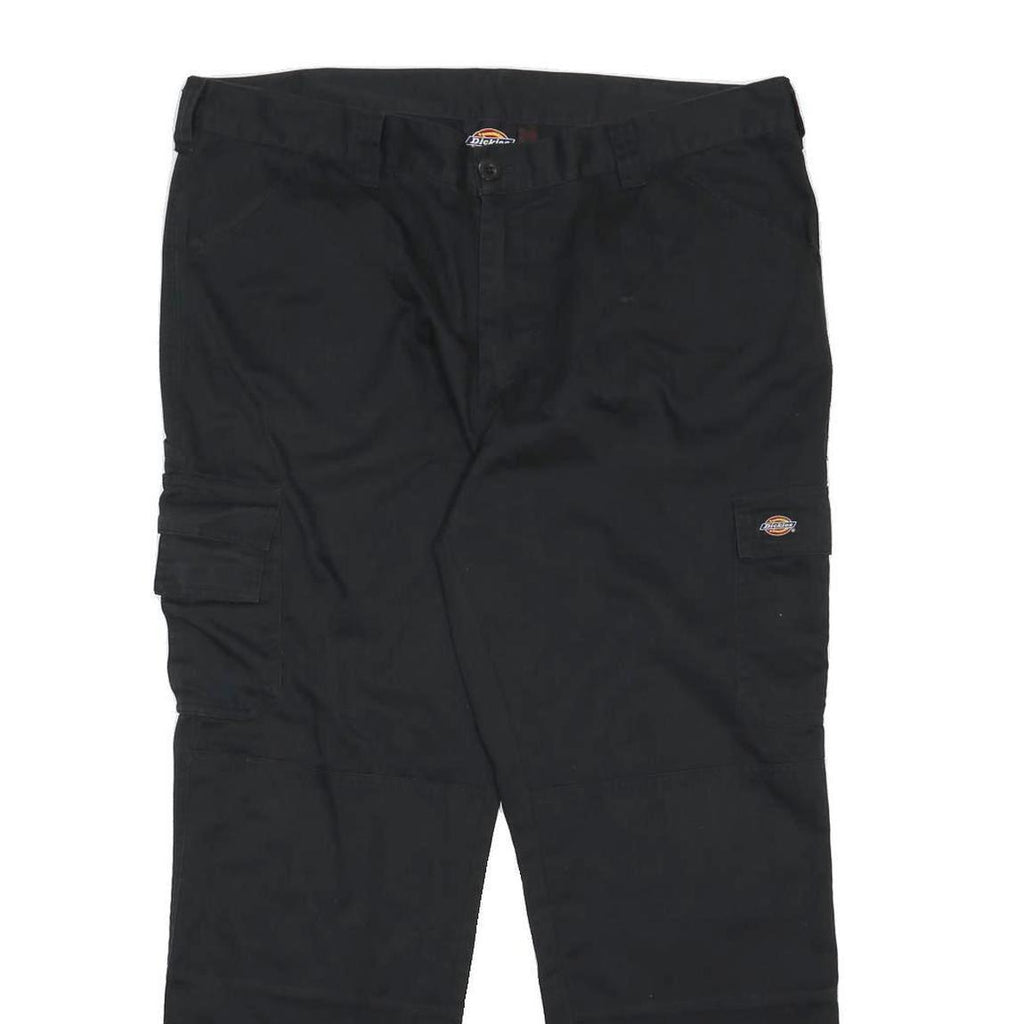 DICKIES Mens Black Regular Fit Straight Leg Cotton Blend Trousers W42 L29