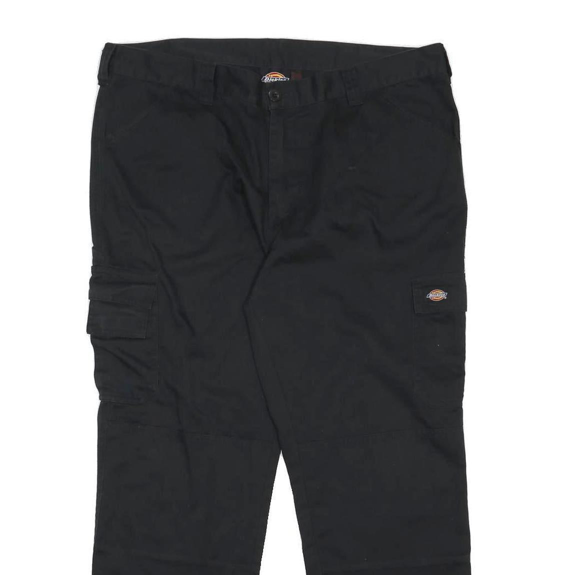 DICKIES Mens Black Regular Fit Straight Leg Cotton Blend Trousers W42 L29