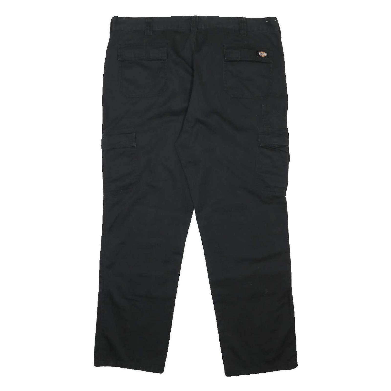 DICKIES Mens Black Regular Fit Straight Leg Cotton Blend Trousers W42 L29