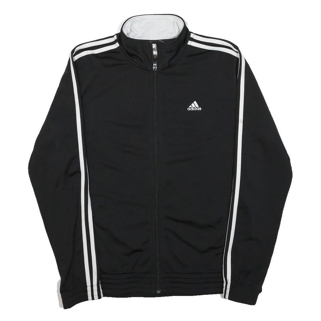 ADIDAS Womens Black Classic Jacket L Cotton Blend Plain Zip Sportswear
