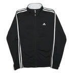 ADIDAS Womens Black Classic Jacket L Cotton Blend Plain Zip Sportswear