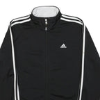 ADIDAS Womens Black Classic Jacket L Cotton Blend Plain Zip Sportswear