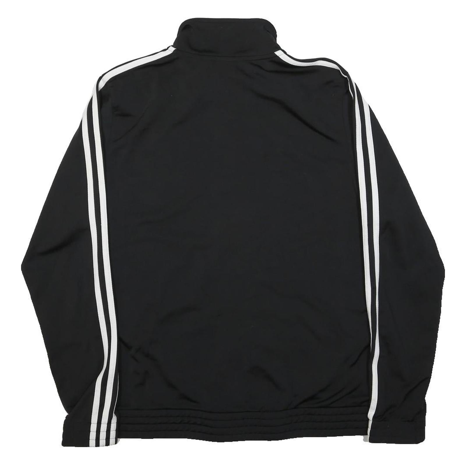 ADIDAS Womens Black Classic Jacket L Cotton Blend Plain Zip Sportswear