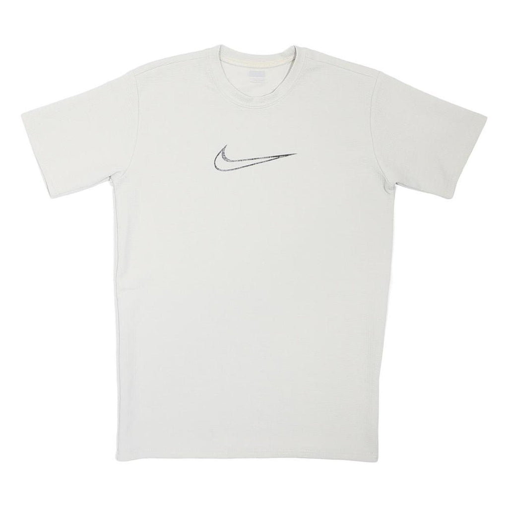 NIKE Boys White L Cotton Blend T-Shirt Short Sleeve Crew Neck Sportswear
