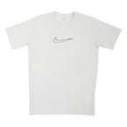 NIKE Boys White L Cotton Blend T-Shirt Short Sleeve Crew Neck Sportswear