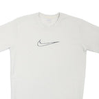 NIKE Boys White L Cotton Blend T-Shirt Short Sleeve Crew Neck Sportswear