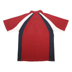 REEBOK Mens Red & Navy Blue & White Short Sleeve Half Zip Plain Polo Shirt 2XL