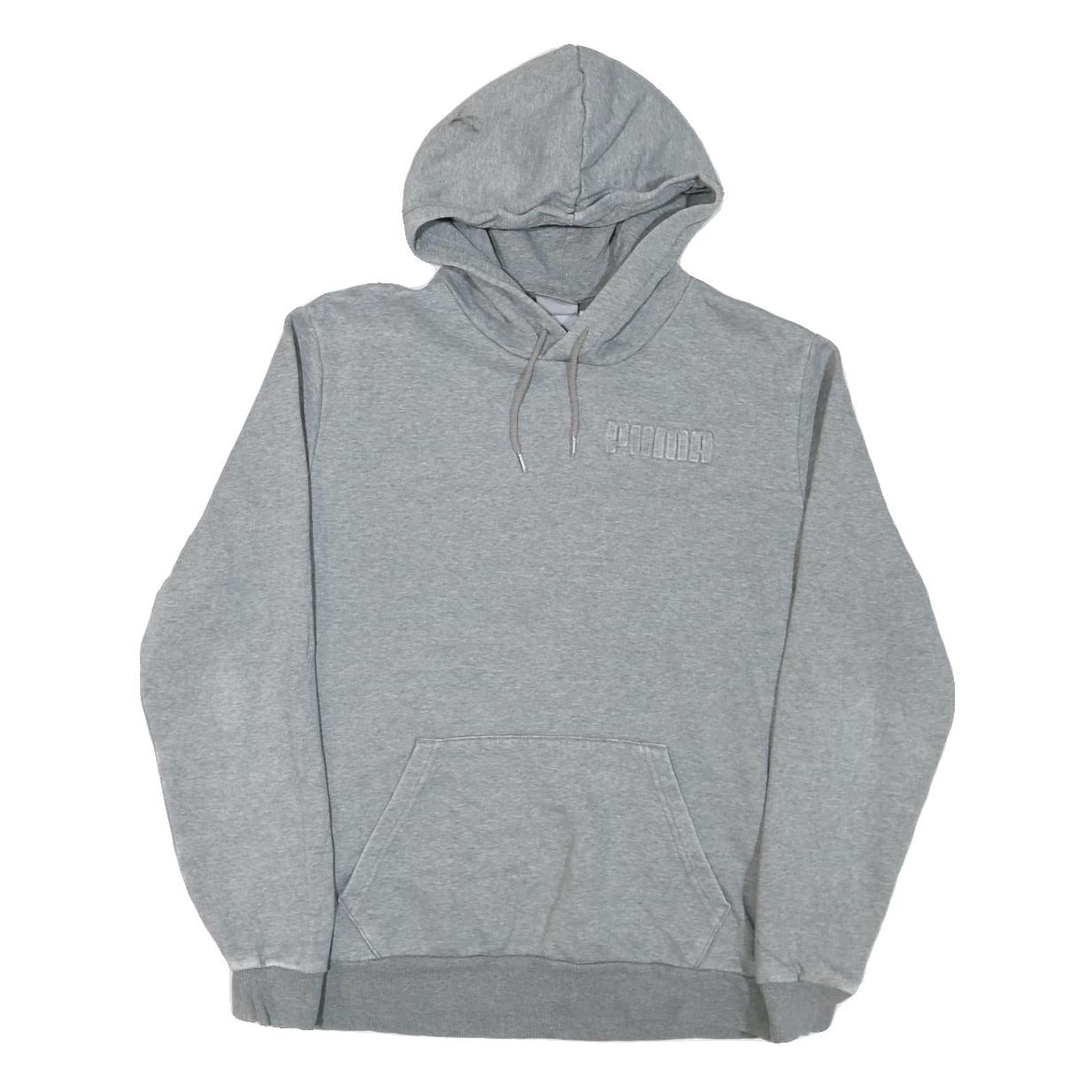 PUMA Mens Grey Hoodie Pullover M Cotton Blend Casual Wear Sweatshirt