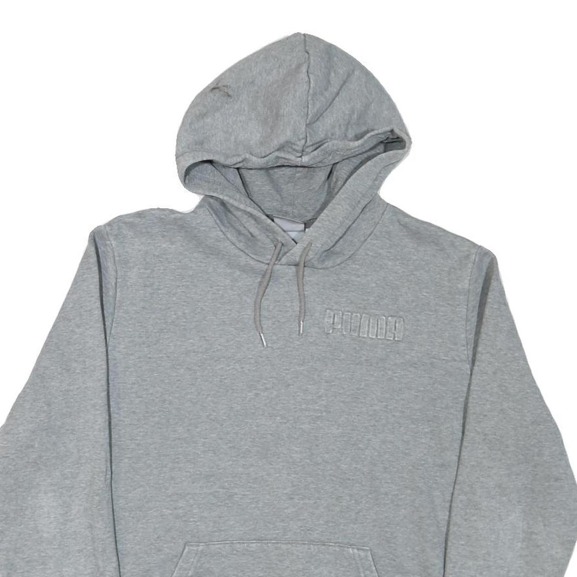 PUMA Mens Grey Hoodie Pullover M Cotton Blend Casual Wear Sweatshirt