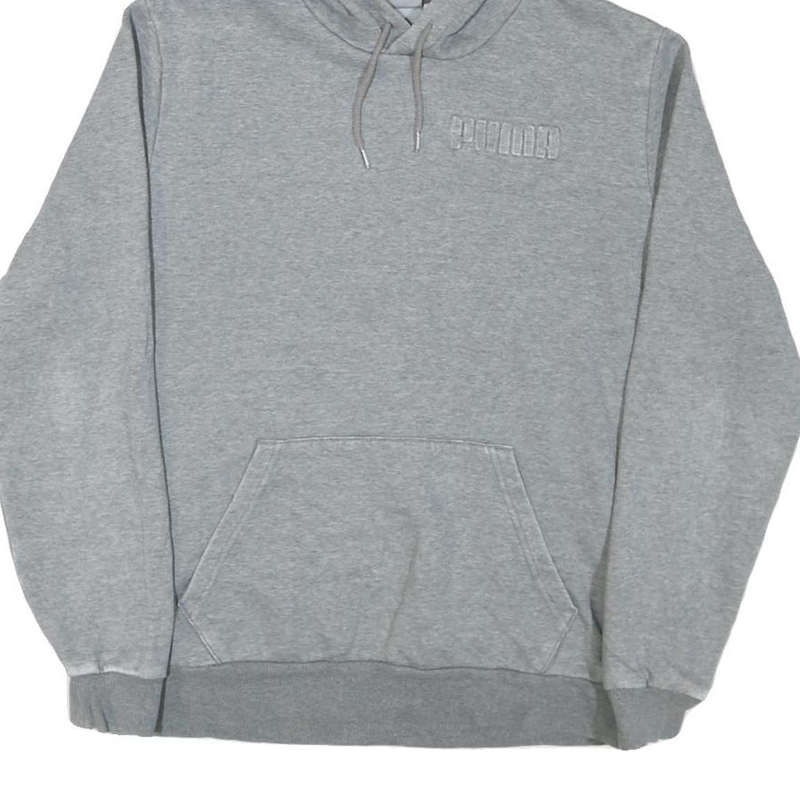 PUMA Mens Grey Hoodie Pullover M Cotton Blend Casual Wear Sweatshirt