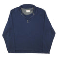 WRANGLER Mens Blue Plain Pullover Jumper Crew Neck Knit L Cotton Blend Casual