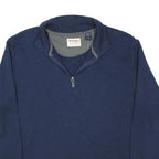 WRANGLER Mens Blue Plain Pullover Jumper Crew Neck Knit L Cotton Blend Casual