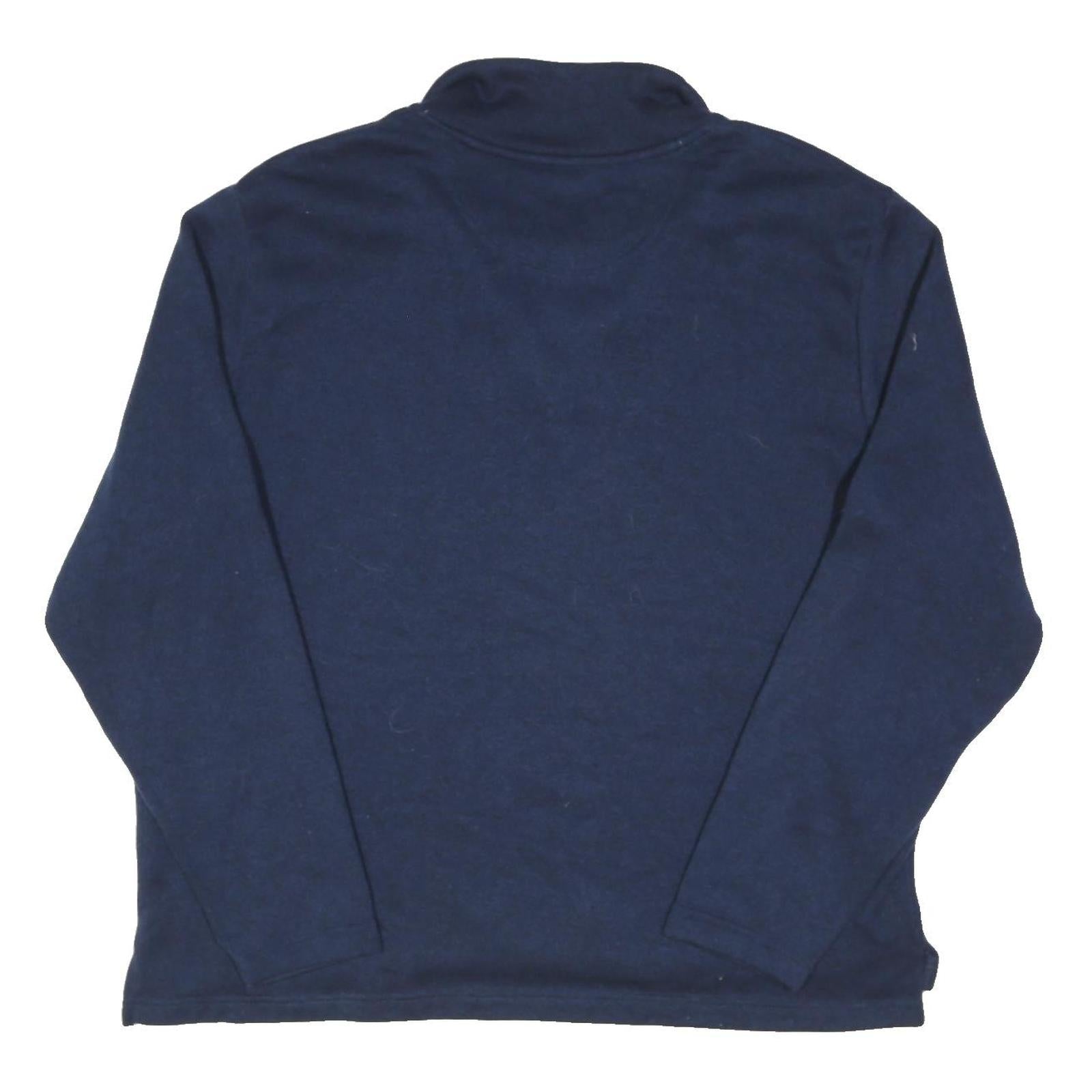 WRANGLER Mens Blue Plain Pullover Jumper Crew Neck Knit L Cotton Blend Casual