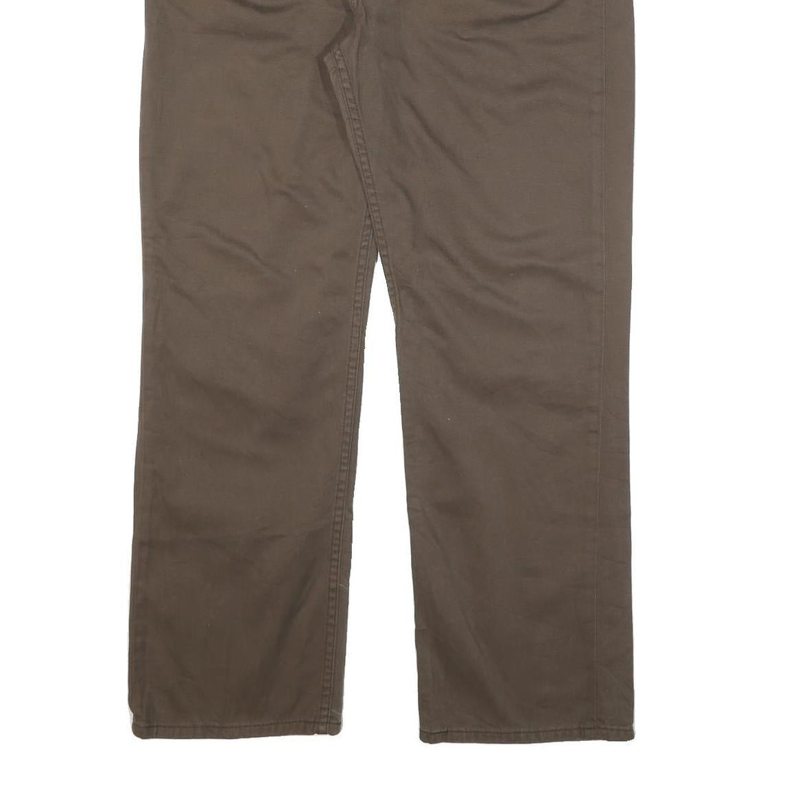 LEVI'S Mens Cotton Blend Brown Regular Straight Trousers W38 L30 Classic Zip