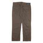 LEVI'S Mens Cotton Blend Brown Regular Straight Trousers W38 L30 Classic Zip
