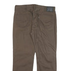 LEVI'S Mens Cotton Blend Brown Regular Straight Trousers W38 L30 Classic Zip