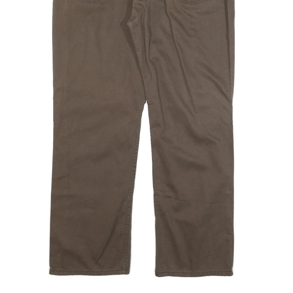 LEVI'S Mens Cotton Blend Brown Regular Straight Trousers W38 L30 Classic Zip