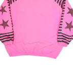 WINDS AND WAVES Womens Pink & Black Star Print Zip Jacket L Polyester Blend