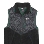 NIKE Womens Black Quilted & Fleece Vest XS Polyester Zip Outdoor Sleeveless