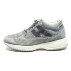 HOGAN Women's Grey Lace-Up Sneakers Synthetic UK 4 Designer Comfortable Casual
