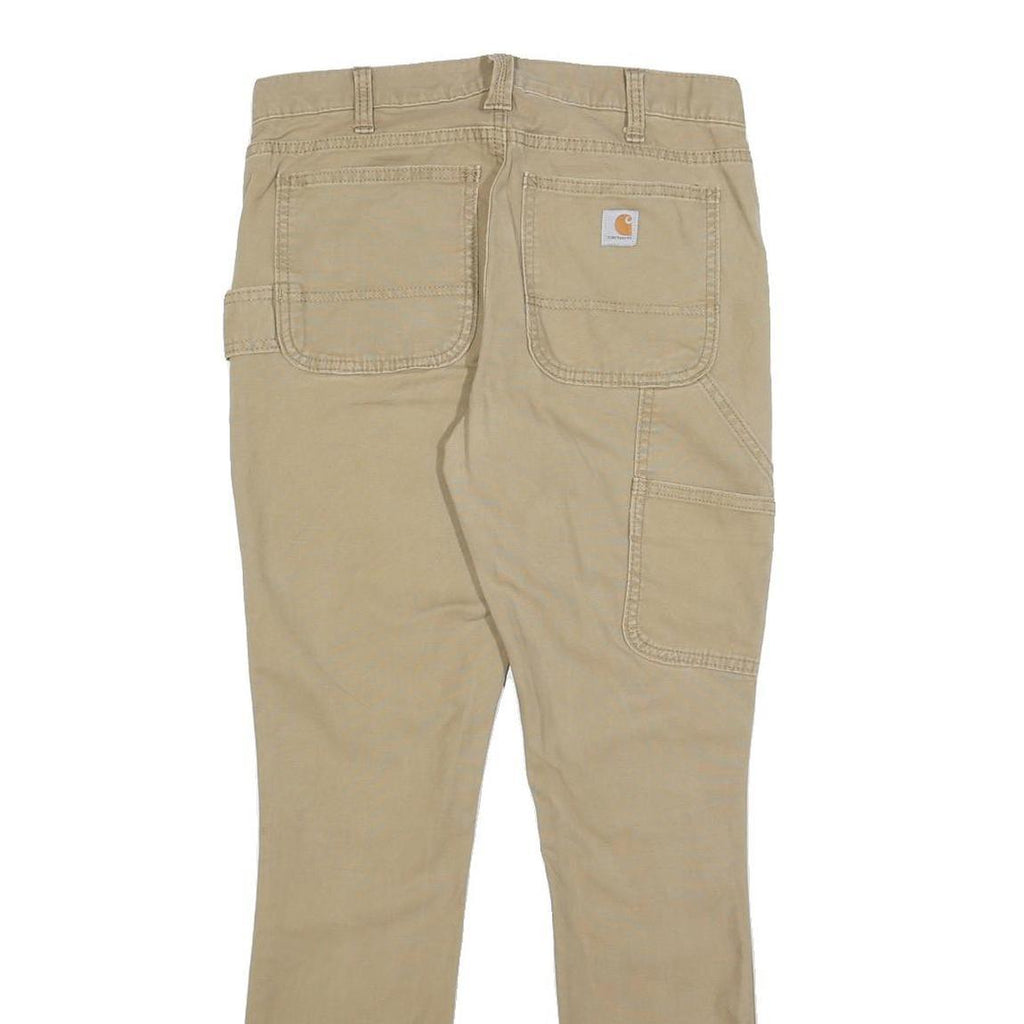 CARHARTT Womens Cotton Blend Beige Slim Fit Skinny Trousers W28 L29 Utility