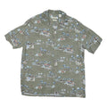 BATICK BAY Mens Green Rayon Hawaiian Shirt L Tropical Print Button Up Casual