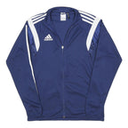 ADIDAS Mens Blue & White Track Jacket S Polyester Blend Zip Casual Sportswear