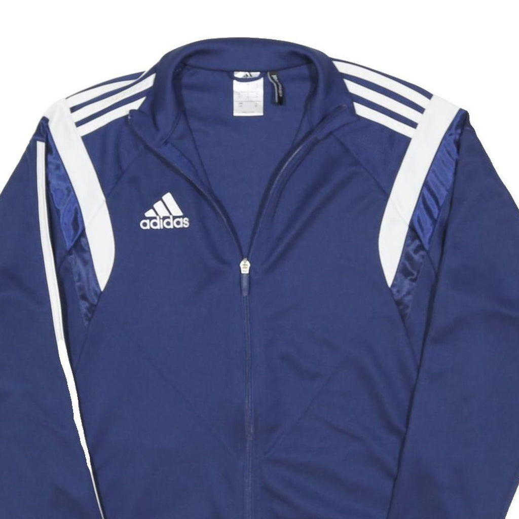 ADIDAS Mens Blue & White Track Jacket S Polyester Blend Zip Casual Sportswear