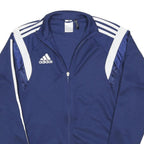ADIDAS Mens Blue & White Track Jacket S Polyester Blend Zip Casual Sportswear