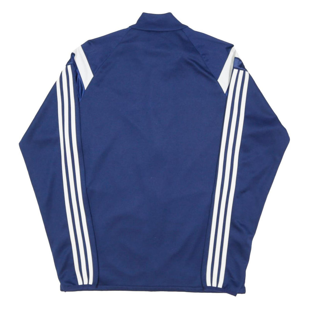 ADIDAS Mens Blue & White Track Jacket S Polyester Blend Zip Casual Sportswear