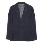 ARMANI EXCHANGE Mens Navy Blue Jacket S Cotton Plain Button Closure Casual