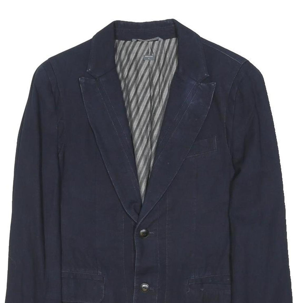 ARMANI EXCHANGE Mens Navy Blue Jacket S Cotton Plain Button Closure Casual