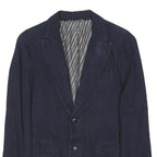 ARMANI EXCHANGE Mens Navy Blue Jacket S Cotton Plain Button Closure Casual