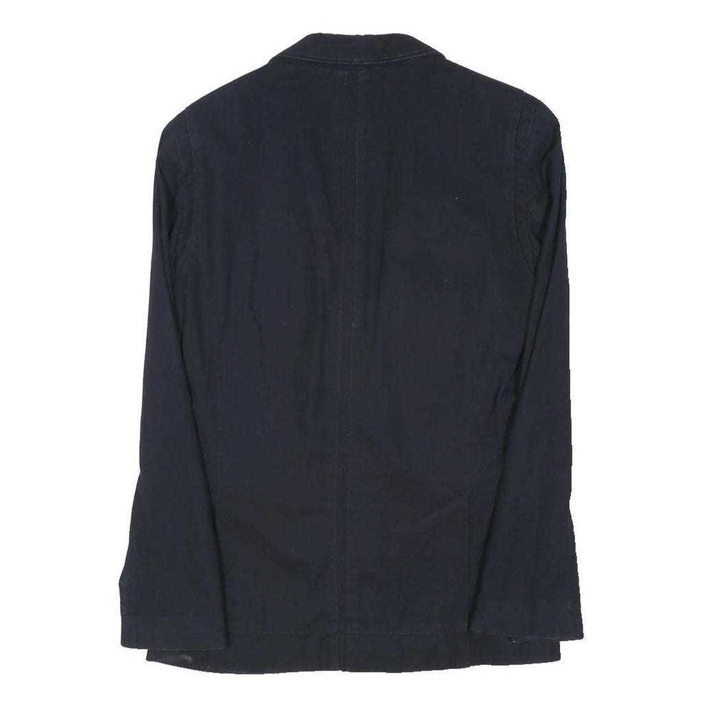 ARMANI EXCHANGE Mens Navy Blue Jacket S Cotton Plain Button Closure Casual