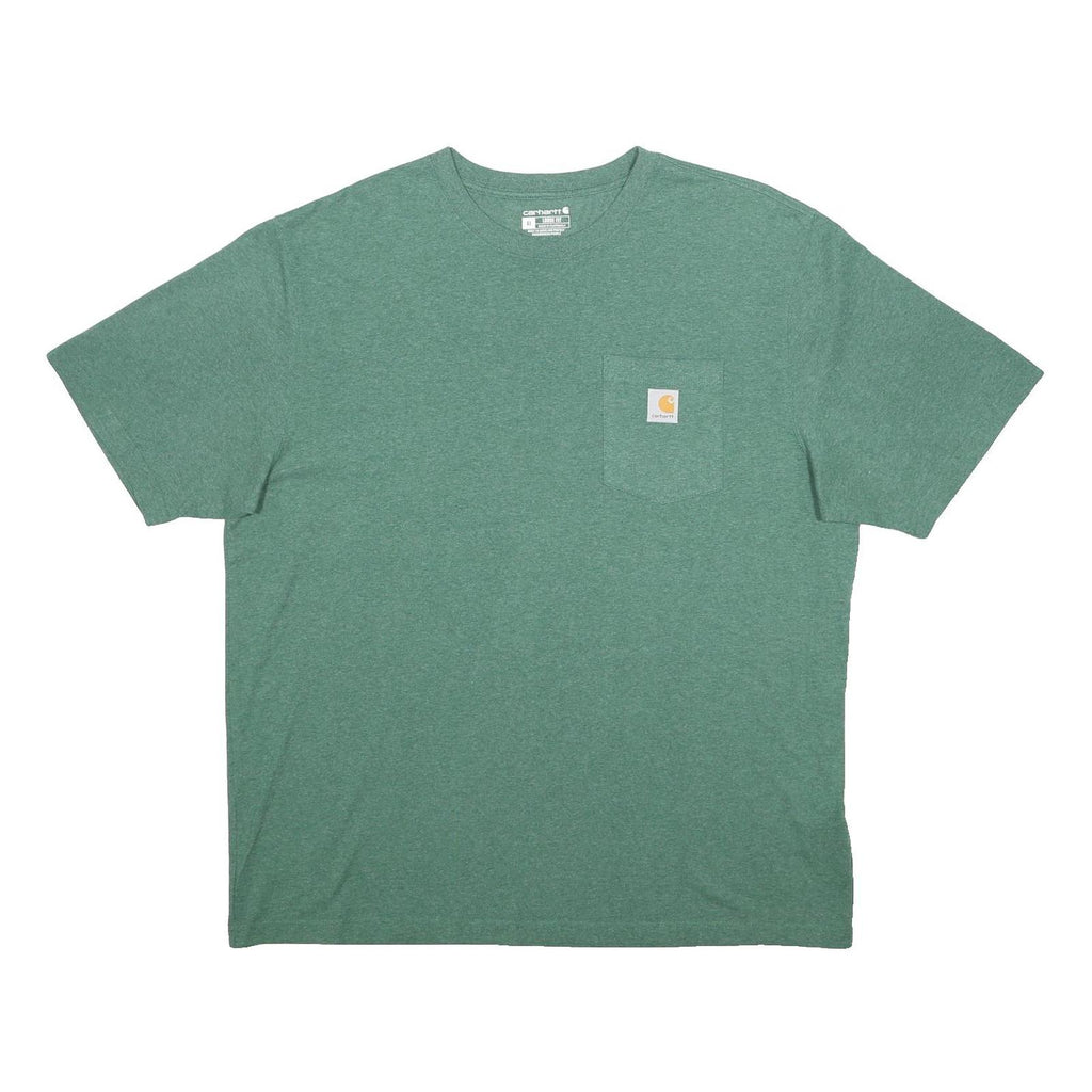CARHARTT Mens Green Pocket T-Shirt XL Short Sleeve Crew Neck Cotton Blend Casual