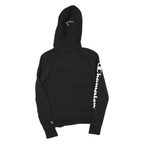 CHAMPION Mens Black Hoodie S Full Zip Cotton Blend Sports Casual