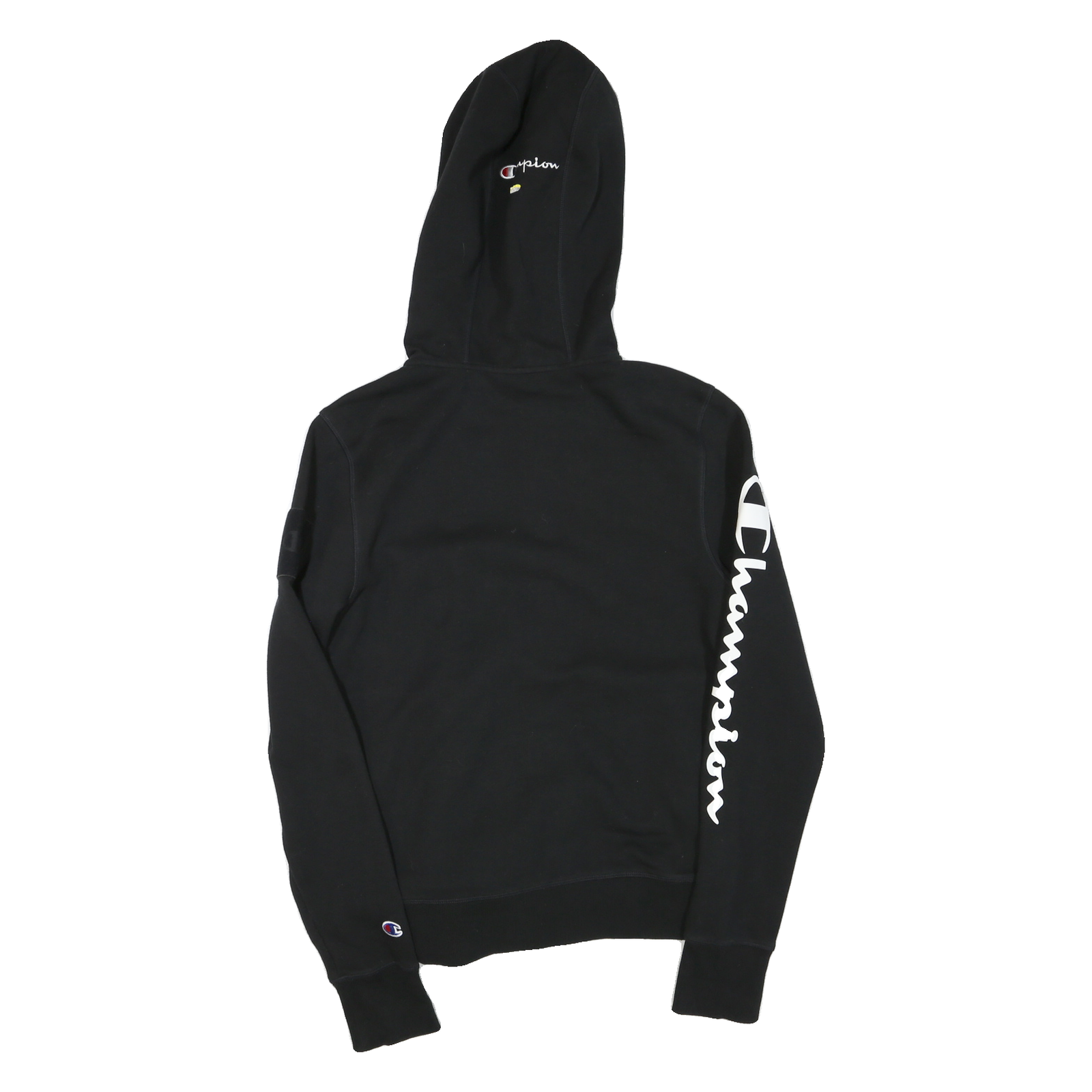 CHAMPION Mens Black Hoodie S Full Zip Cotton Blend Sports Casual