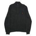 POLO RALPH LAUREN Mens Black Jumper Pullover Plain Crew Neck Basic Knit XL